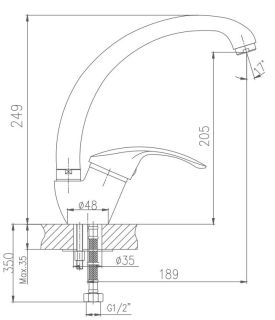 Смеситель для кухни Haiba HB4121 хром